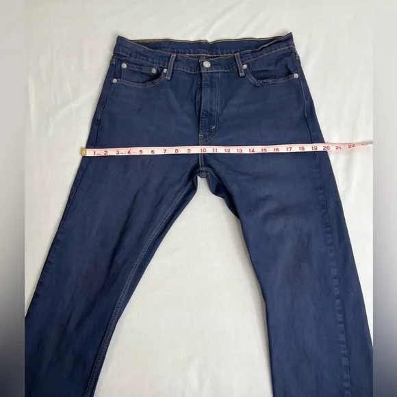 Levi Mens Jeans Straight Legs Navy Blue W32 L30 - Picture 5 of 12
